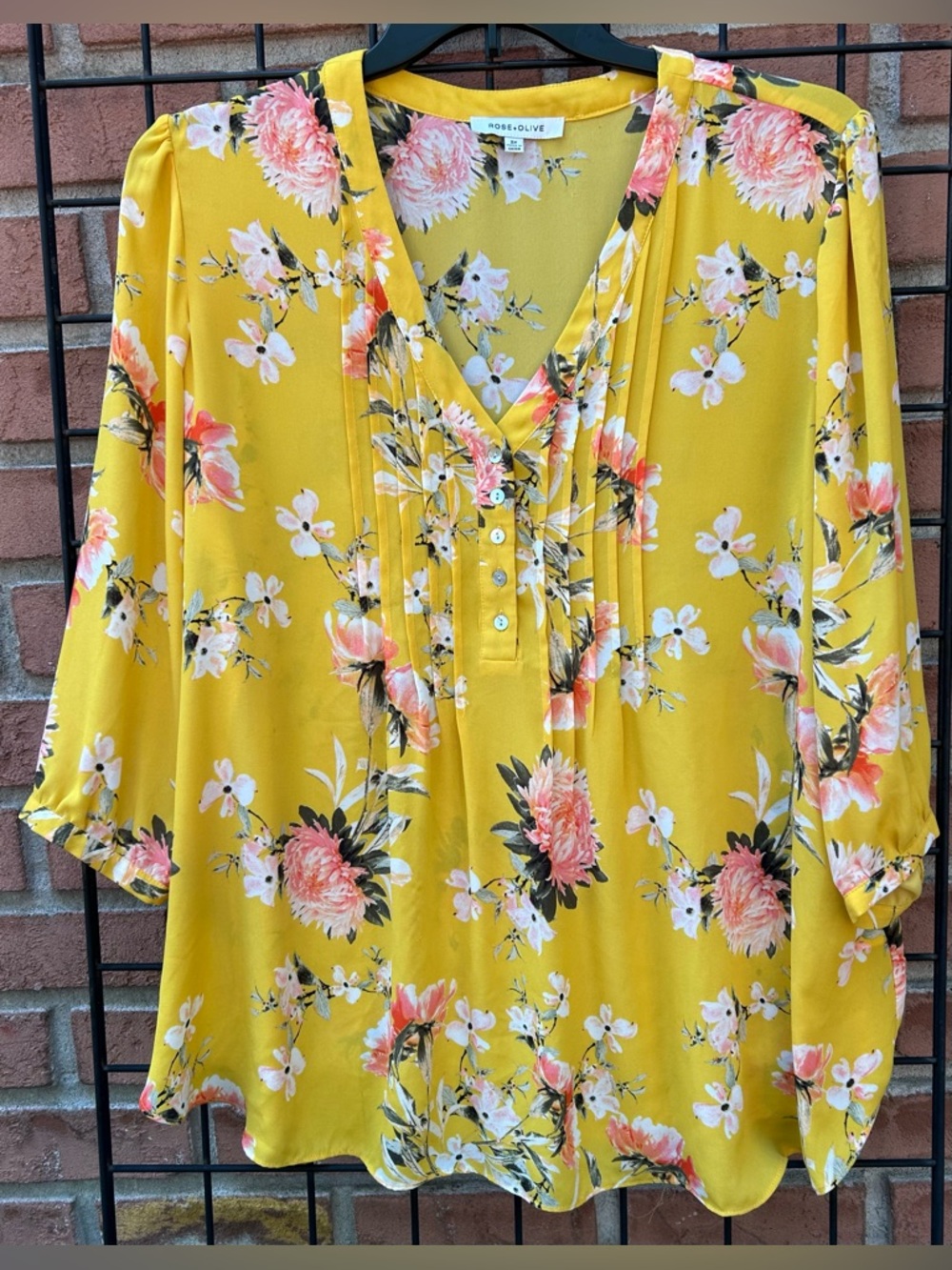 Rose & Olive Yellow Floral Blouse